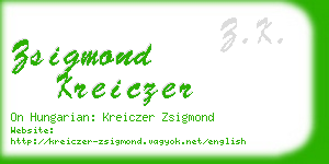 zsigmond kreiczer business card